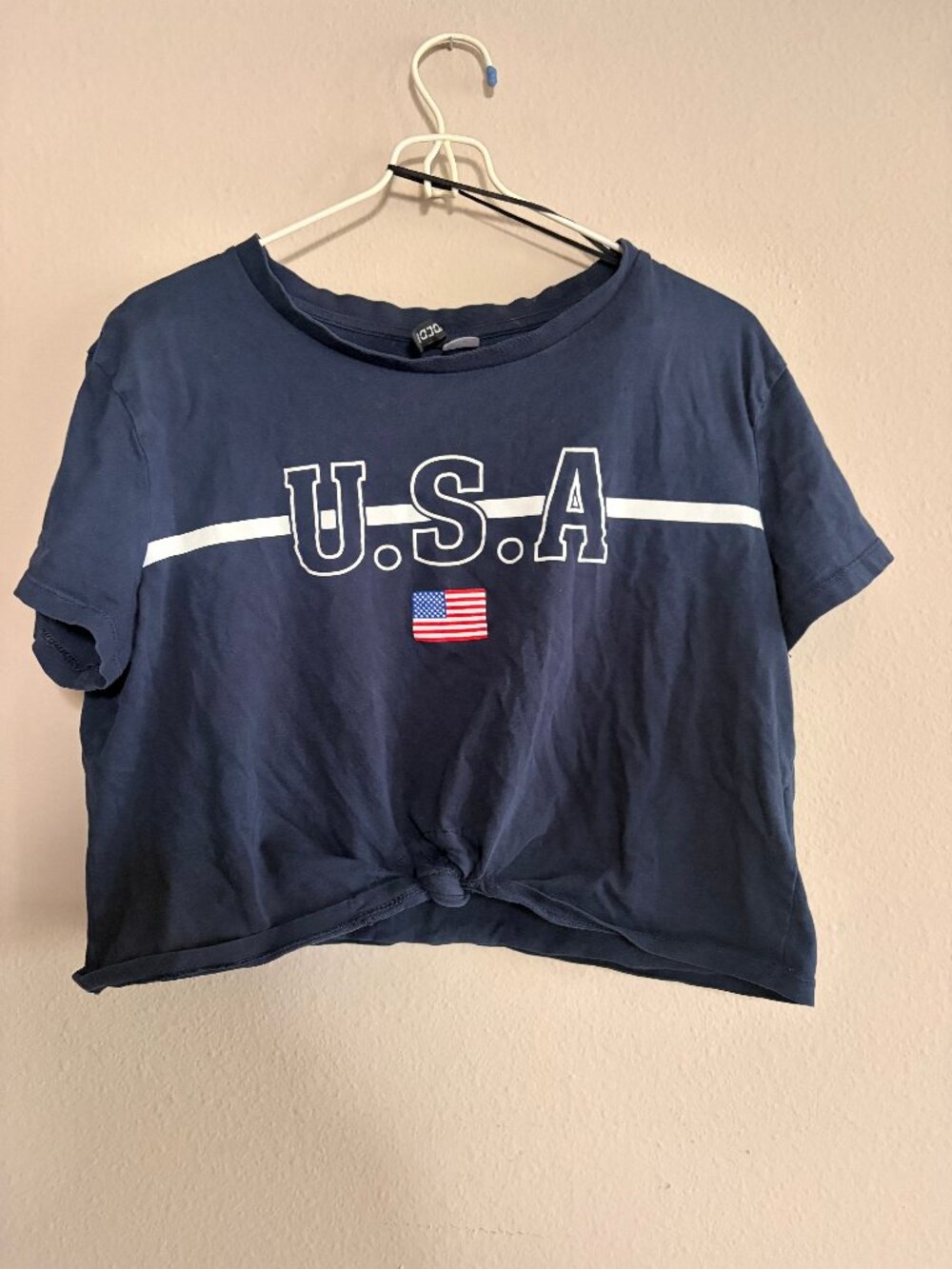 USA Cropped Tie Knot Shirt H&M